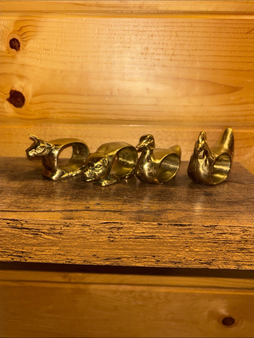 Vintage farm animals farmhouse napkin rings